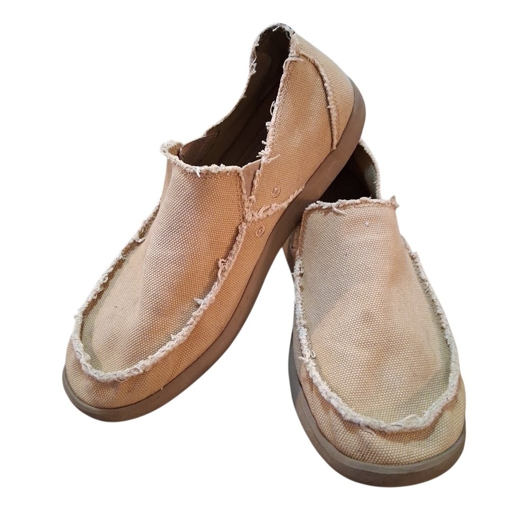 Crocs Santa Cruz Mens Sz 13 Tan Casual Walking Slip On Comfort Loafer Shoes READ